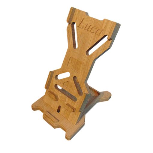 Telefonhalter aus Holz, Eiche  (Text eingraviert)
