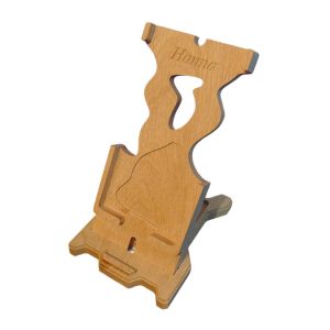 Telefonhalter aus Holz, Eiche  (Text eingraviert)